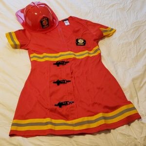 COSTUME- Firefighter dress & hat.  LIKE BRAND NEW!